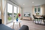 Wohnzimmer - Ferienhaus "KleineDüne", eingezäuntes Grundstück (103) - Top-Hundeurlaub