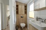 Badezimmer - Ferienhaus "KleineDüne", eingezäuntes Grundstück (103) - Top-Hundeurlaub