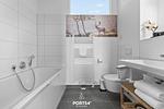 Badezimmer - Ferienwohnung Wilde Aussicht Olpenitz - Top-Hundeurlaub