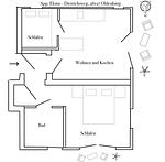 Skizze der Wohnung - Apt. Prinzessin Eloise | Designer Wohnung | Zimmerprinzen - Top-Hundeurlaub