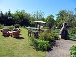 Grillbereich - Häuschen: Terrasse, Ausblick - Top-Hundeurlaub