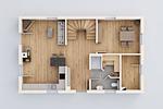 Grundriss - Ferienhaus Örnie mit Sauna, Kamin und Sonnenterrasse - Top-Hundeurlaub