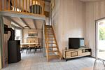 Wohnzimmer mit Blick auf den Essbereich und die offene Galerie - Wildgans 73 - Top-Hundeurlaub