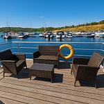 Terrasse - FLOATING 33 im Geiseltalsee - Boot 16 - Top-Hundeurlaub