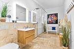 Badezimmer - Ferienwohnung Majorshof Auster Büsum - Top-Hundeurlaub