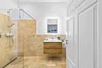 Badezimmer - Ferienwohnung Majorshof Auster Büsum - Top-Hundeurlaub