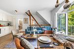 Wohnzimmer - Ferienwohnung Majorshof Krabbe Büsum - Top-Hundeurlaub