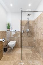 Badezimmer - Ferienwohnung Majorshof Seehecht Büsum - Top-Hundeurlaub