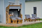 Terrasse - Ferienhaus Skipper Galerie Olpenitz - Top-Hundeurlaub