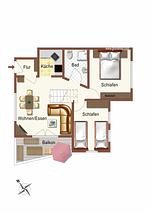 Grundriss - Wohnpark an der Mühle Fewo Cuba 3.6 - Top-Hundeurlaub