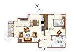 Grundriss - Appartementhaus Kirchweg 19 Fewo 11 - SEESCHWALBE - Top-Hundeurlaub