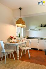 Küche / Küchenzeile - Ferienwohnung Heiderose - Top-Hundeurlaub