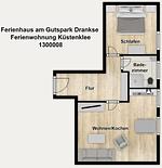 Grundriss - Ferienwohnung Küstenklee - Top-Hundeurlaub