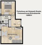 Grundriss - Ferienwohnung Strandkamille - Top-Hundeurlaub