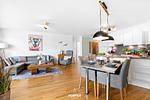 Wohnzimmer - Ferienwohnung Schleiquartier Kappeln - Top-Hundeurlaub