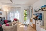 Wohnzimmer - Ferienwohnung Inselzauber nur 250 m zum Strand mit Terrasse und Kamin - Top-Hundeurlaub