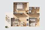 Grundriss - Ferienwohnung Inselzauber nur 250 m zum Strand mit Terrasse und Kamin - Top-Hundeurlaub