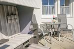 Terrasse - Ferienwohnung Inselnest mit Terrasse & Strandkorb - nur 500 Meter bis zum Strand - Top-Hundeurlaub