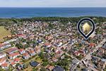 Vogelperspektive - Ferienwohnung Inselnest mit Terrasse & Strandkorb - nur 500 Meter bis zum Strand - Top-Hundeurlaub