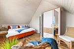 Schlafzimmer - Ferienhaus Kegelrobbe Olpenitz - Top-Hundeurlaub
