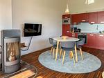 Küche / Küchenzeile - Apartment 433 mit Seeblick und Kamin - Top-Hundeurlaub