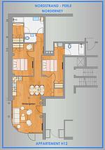 Grundriss - Nordstrandperle Ap. H12 - Top-Hundeurlaub