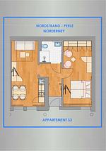 Grundriss - Nordstrandperle Ap. S3 - Top-Hundeurlaub