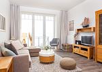 Wohnzimmer in der Ferienwohnung Amrumer Strandhaven in Wittdün - Amrumer Strandhaven - Top-Hundeurlaub