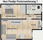 Grundriss - Ferienwohnung 1 - Top-Hundeurlaub