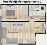 Grundriss - Ferienwohnung 2 - Top-Hundeurlaub