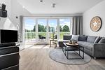 Wohnzimmer - Ferienwohnung Große Freiheit Olpenitz - Top-Hundeurlaub