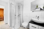Badezimmer - Ferienhaus Biscaya Olpenitz - Top-Hundeurlaub