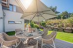 Terrasse - Störtebekers Reethus mit Sauna, Kamin und Terrasse - Top-Hundeurlaub