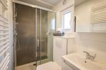 Badezimmer - Ferienhaus Ostseechalet Kompass Gelting - Top-Hundeurlaub