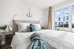 Schlafzimmer - Ferienwohnung Sonnenaufgang Olpenitz - Top-Hundeurlaub