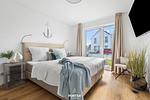 Schlafzimmer - Ferienwohnung Sonnenaufgang Olpenitz - Top-Hundeurlaub