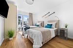 Schlafzimmer - Ferienwohnung Sonnenaufgang Olpenitz - Top-Hundeurlaub