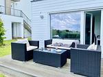Terrasse - Ferienwohnung Bootshaus Olpenitz - Top-Hundeurlaub
