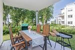 Terrasse - Ferienwohnung Tommy mit Sauna, Fitness und Kinderspielbereich - Top-Hundeurlaub