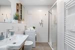 Badezimmer - Ferienwohnung Kiek Ut Olpenitz - Top-Hundeurlaub