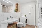 Badezimmer - Ferienwohnung Kiek Ut Olpenitz - Top-Hundeurlaub