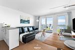 Wohnzimmer - Ferienwohnung Hafenflair 2, App. 3 Olpenitz - Top-Hundeurlaub