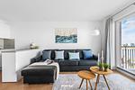 Wohnzimmer - Ferienwohnung Hafenflair 2, App. 3 Olpenitz - Top-Hundeurlaub