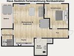 Grundriss - Ferienwohnung Nordseekieker - Top-Hundeurlaub