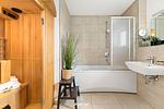 Badezimmer - Ferienhaus Strandhaus 37 Olpenitz - Top-Hundeurlaub