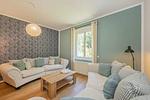 Wohnzimmer - Ferienhaus Oscar mit großen Garten, Terrasse und Grill - Top-Hundeurlaub