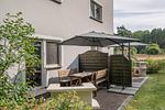 Terrasse - Ferienwohnung Emily mit Garten, Sauna und Terrasse mit Grill - Top-Hundeurlaub
