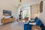 Wohnzimmer - Ferienhaus Reethus bei den Wassern mit Sauna, Kamin und Terrasse - Top-Hundeurlaub