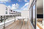 Balkon mit Gartenmöbeln - Villa Godewindpark Travemünde 01 - Top-Hundeurlaub