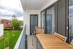 Balkon mit Gartenmöbeln - Deichhäuser Anna Küste 7-34 - Top-Hundeurlaub
